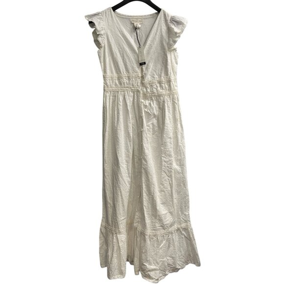 Rachel Zoe‎ Dress 6 White Crochet Tiered Maxi Cottagecore Boho Coquet Western - Picture 1 of 12